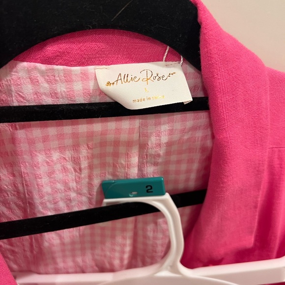 Allie Rose Pink Two Piece Linen Suit Set - Picture 2 of 2